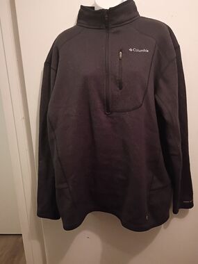 Men's Columbia Black Fleece Quarter-Zip Pullover